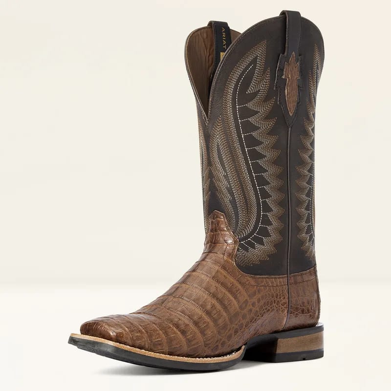 Ariat Ariat Men's Boot Double Down Crml Caiman Belly/ Cvir Blck 10034030