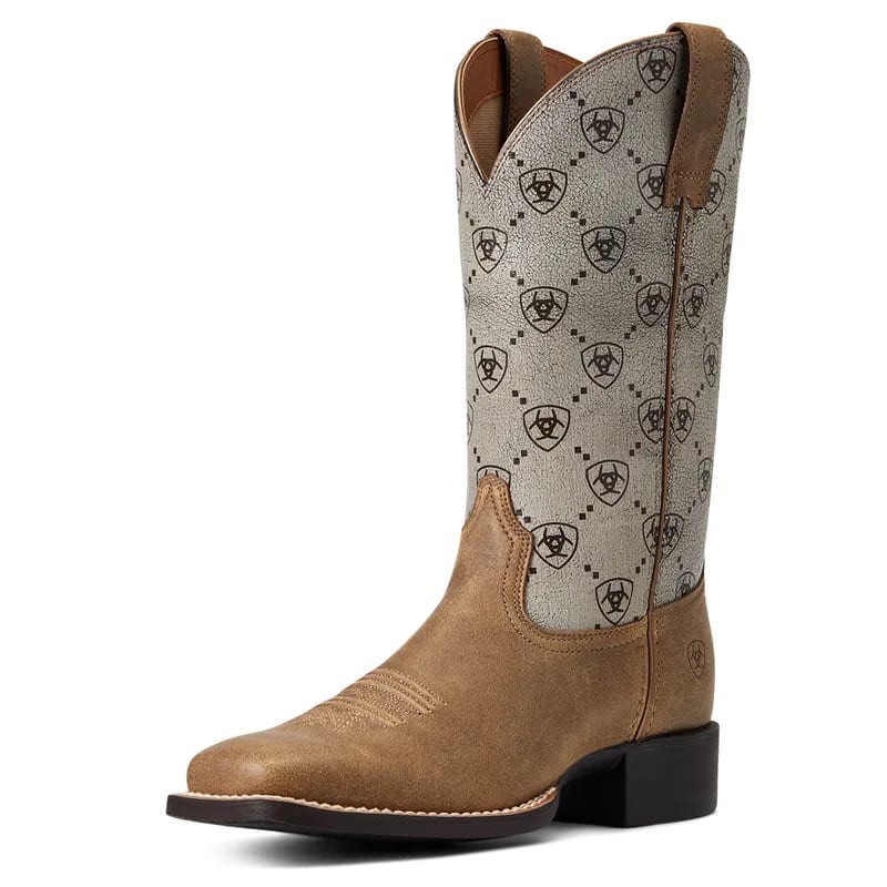 Ariat Ariat Women's Boot Round Up Wide Squre Toe Brown Bomber/ Ariat Logo 10040362