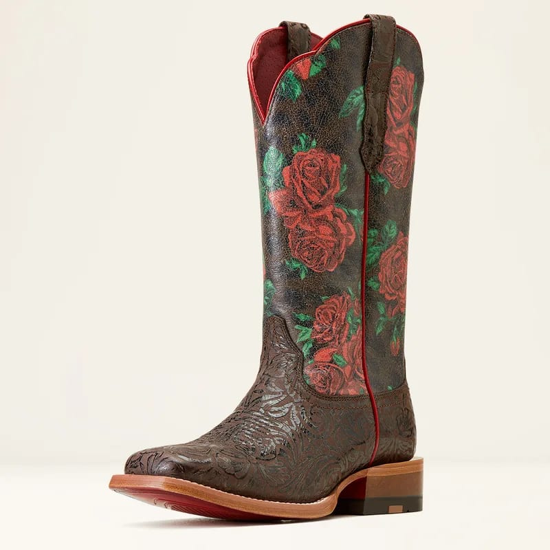 Ariat Ariat Women's Boot Frontier Farrah Choc Flral Emboss/Wld Rose Prnt 10046892