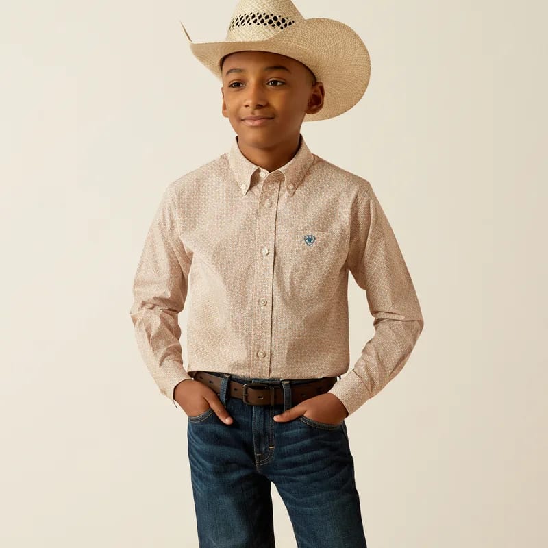 Ariat Ariat Kid’s Johnny LS Shrt Light Brown 10054790