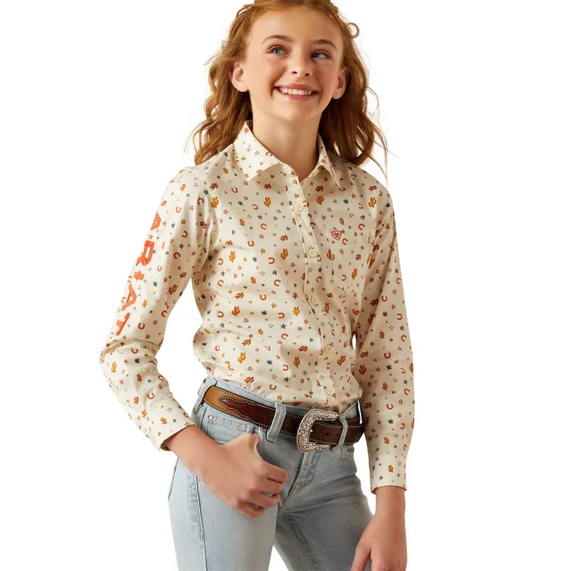 Ariat Ariat Girl’s Team Kirby LS Shrt Sienna Allover 10058851
