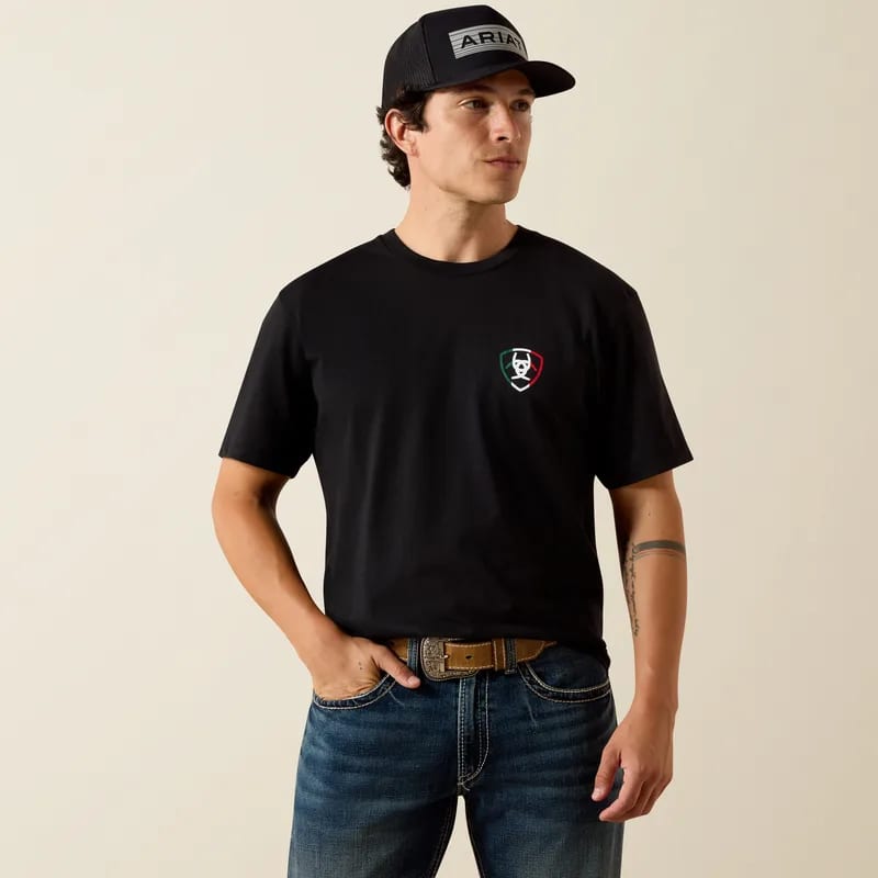 Ariat Ariat Men's SS Tshrt Buckin Baqueno Blck 10060967