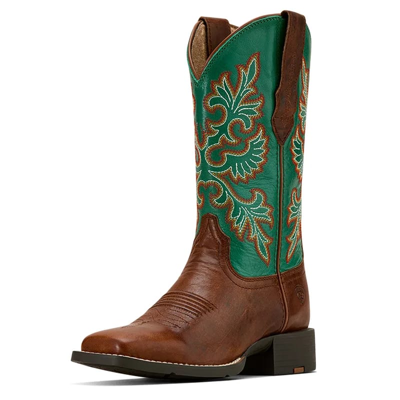 Ariat Ariat Women's Boot Round Up Wide Squre Toe Arizona Brown/ Aged Jade 10061223